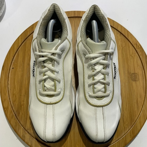 FootJoy GreenJoys White Leather Spiked Golf Shoe Women 8 Retro Athletic Sneaker - Picture 5 of 9